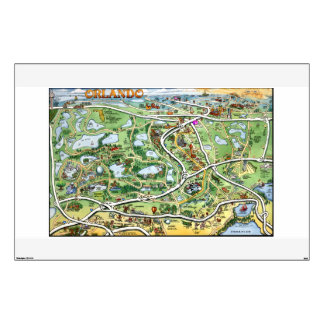 Orlando Florida Cartoon Map Wall Decal