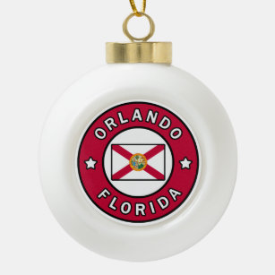 Orlando Florida Ceramic Ball Christmas Ornament