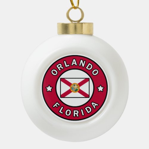 Orlando Florida Ceramic Ball Christmas Ornament