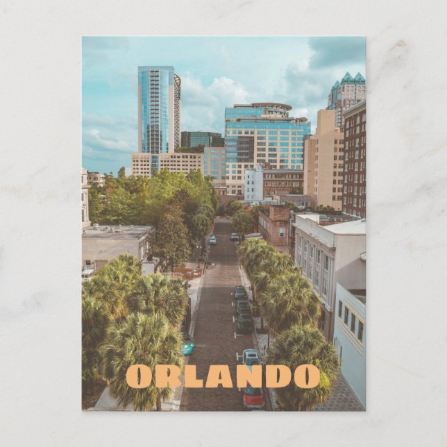 Orlando, Florida downtown photo with name Postcard (Front)