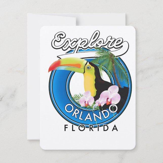 Orlando Florida Explore retro logo. (Front)