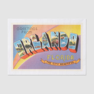 Orlando Florida FL Old Vintage Travel Souvenir Tissue Paper