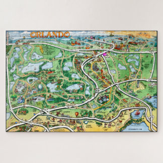 Orlando Florida Fun Map Jigsaw Puzzle