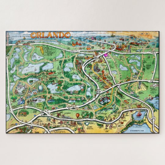 Orlando Florida Fun Map Jigsaw Puzzle | Zazzle.com