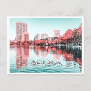ORLANDO FLORIDA - LAKE EOLA POSTCARD
