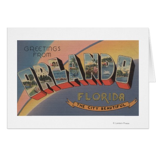 Orlando, Florida - Large Letter Scenes 2 Cards (Front Horizontal)