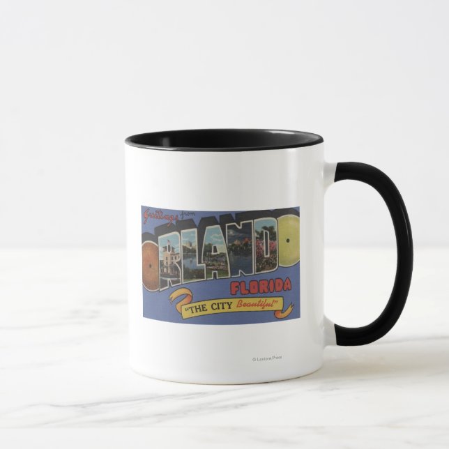 Orlando, Florida - Large Letter Scenes Mug (Right)