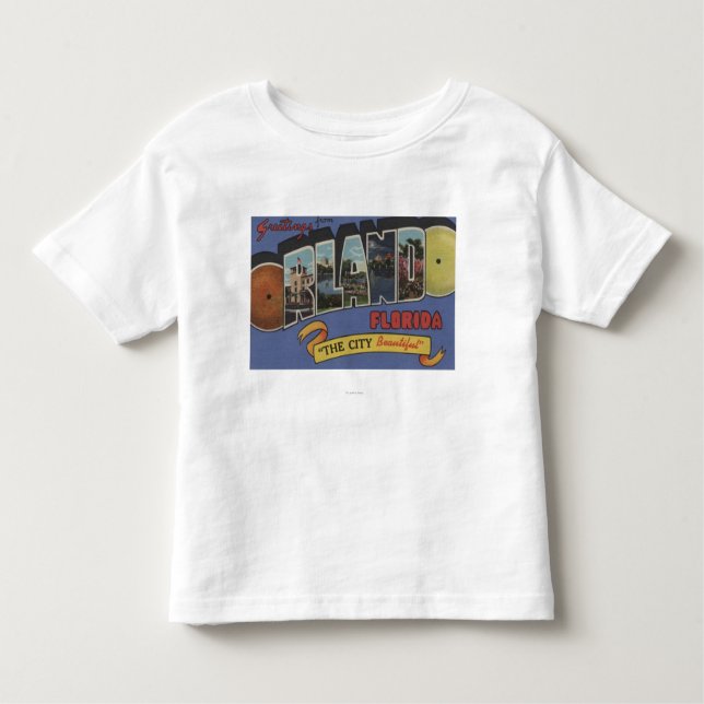 Orlando, Florida - Large Letter Scenes Toddler T-shirt (Front)