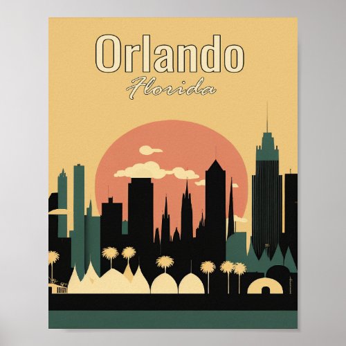 Orlando Florida Minimalist Vintage Art Poster