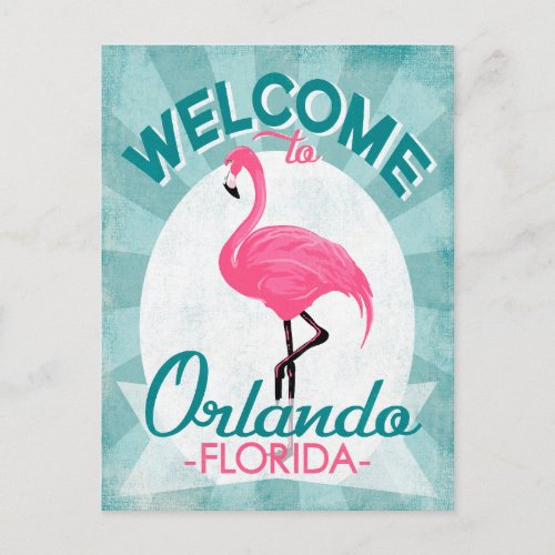 Orlando Florida Pink Flamingo _ Vintage Retro Trav Postcard