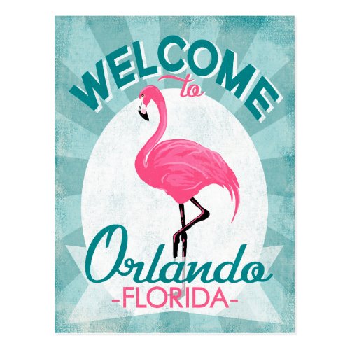 Orlando Florida Postcards – Retro Pink Flamingo Postcard
