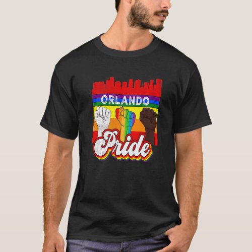 Orlando Florida Pride Rainbow Gay Pride Flag  Lgbt T_Shirt