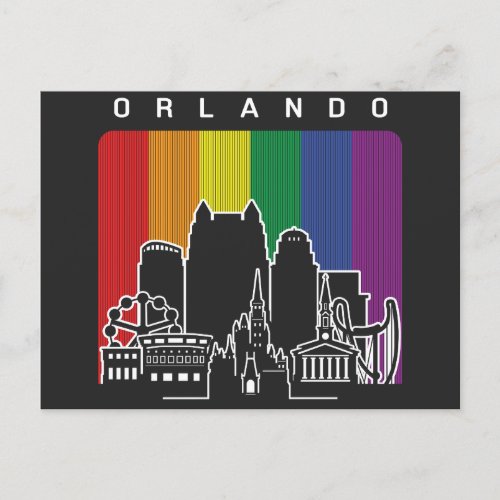 Orlando Florida Rainbow Flag LGBTQAI Pride Postcard