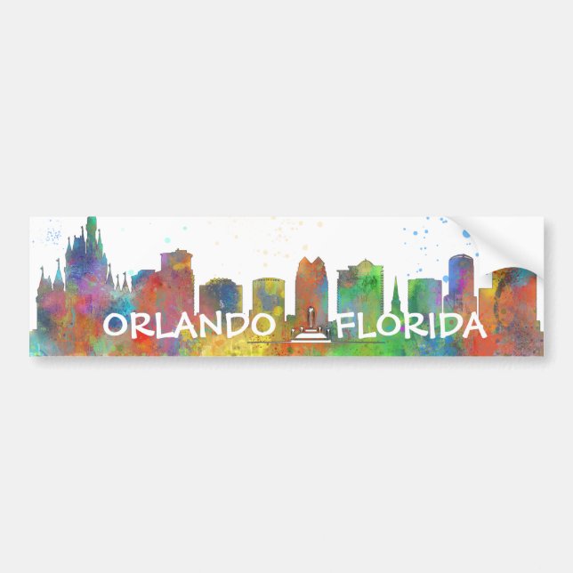ORLANDO, FLORIDA SKYLINE BUMPER STICKER (Front)