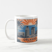 Orlando Florida Skyline Mid-Century Vintage Style