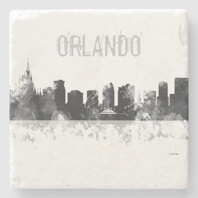 ORLANDO, FLORIDA SKYLINE STONE COASTER (Front)