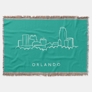 Orlando Florida Skyline Throw Blanket