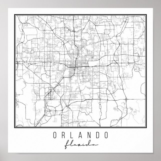 Orlando Florida Street Map Poster (Front)