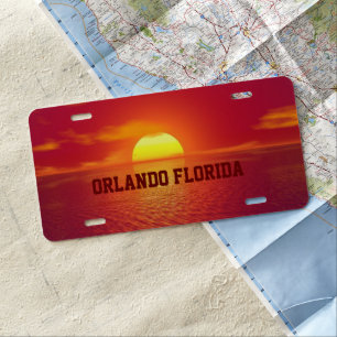 Orlando. Florida Sunset License Plate