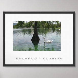 Orlando Florida Swan Travel Poster