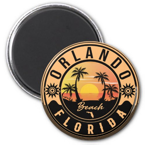 Orlando Florida tropical Retro Sunset Souvenirs Magnet