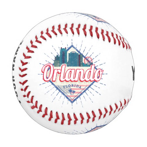 Orlando Florida United States Skyline Vintage USA Baseball