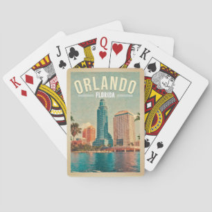 Orlando Florida Vintage High buildings Palm 1960s Poker Cards