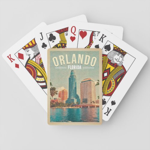 Orlando Florida Vintage High buildings Palm 1960s Poker Cards