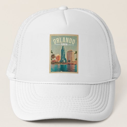 Orlando Florida Vintage High buildings Palm 1960s Trucker Hat