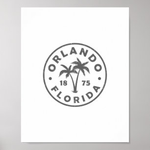 Orlando Florida Vintage Palm Tree Boys Girls Souve Poster