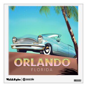 Orlando Florida vintage travel poster, Wall Decal