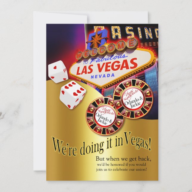 Orlando & Jackie Las Vegas Reception Invitation (Front)