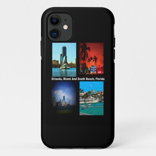 Orlando Miami South Beach Collage iPhone 11 Case