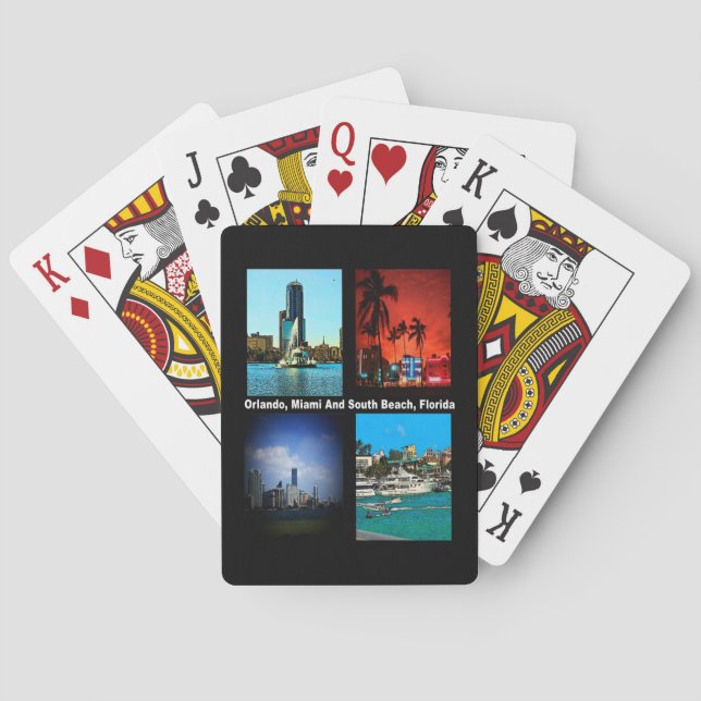 Orlando, Miami, South Beach Collage Poker Cards (Back)