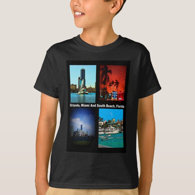 Orlando, Miami, South Beach Collage T-Shirt (Front)