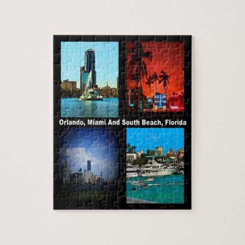 Orlando Miami South Beach Florida Collage Puzzle