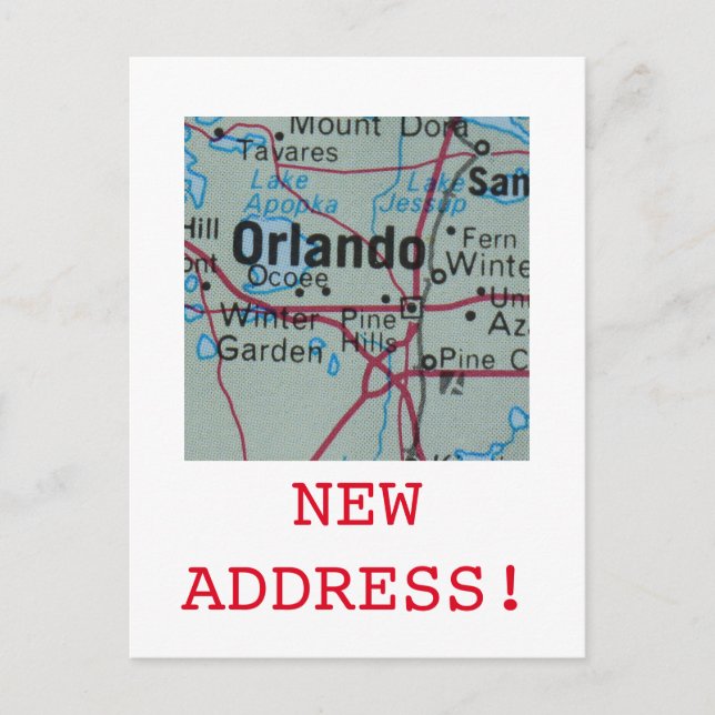 Orlando New Address announcement Postcard (Front)