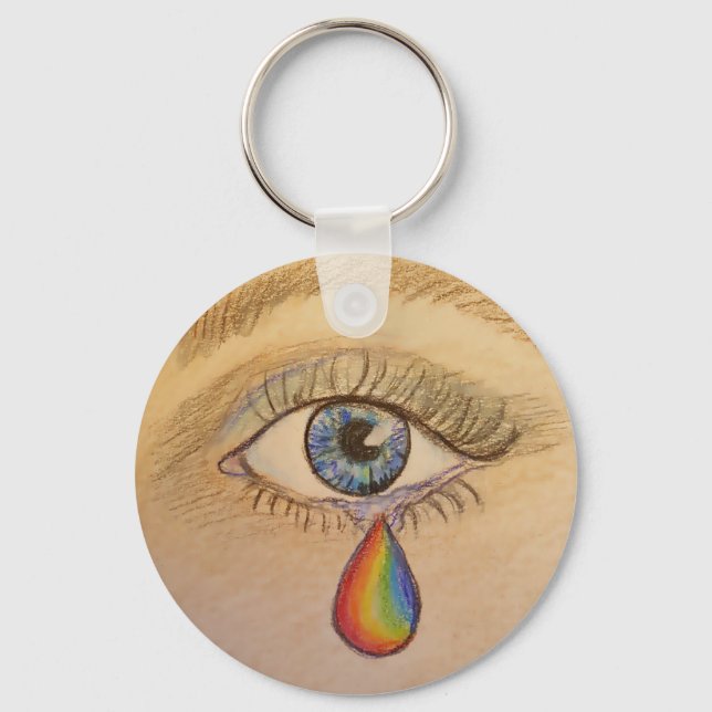 Orlando Rainbow Teardrop by Carol Zeock Keychain (Front)