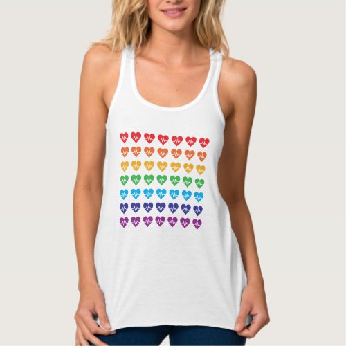 Orlando Strong One Pulse 49 Hearts Rainbow Tank Top
