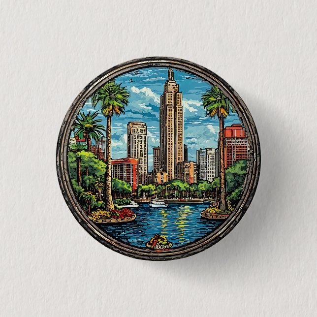 Orlando View with Skyscrapers Button (Front)