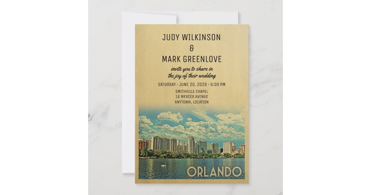 Orlando Wedding Invitation Florida Zazzle