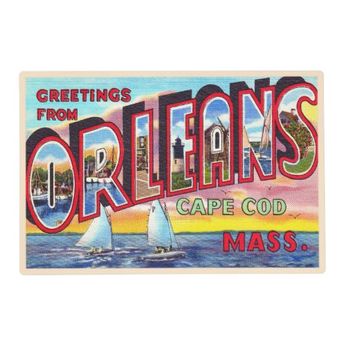 Orleans Cape Cod Massachusetts MA Vintage Postcard Placemat