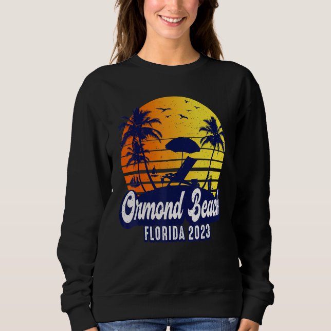 Ormond Beach 2023 Florida Sunset Beach Retro Sweatshirt (Front)