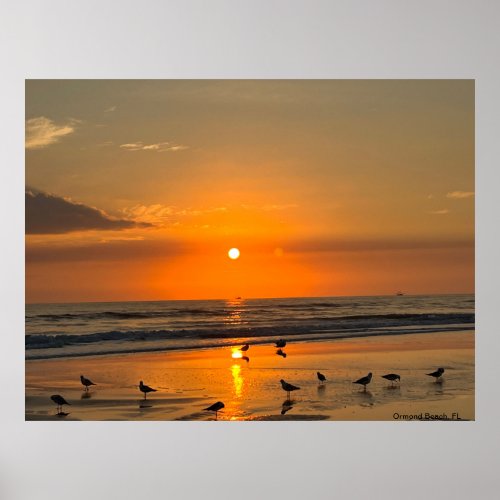 Ormond Beach Floirda Sunrise Postcard Poster
