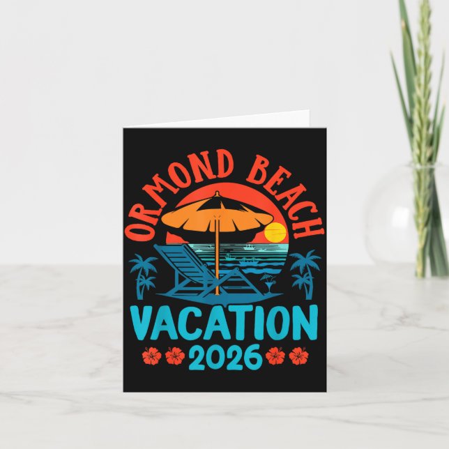 Ormond Beach Florida 2026 Family Vacation Beach Su Card (Front)