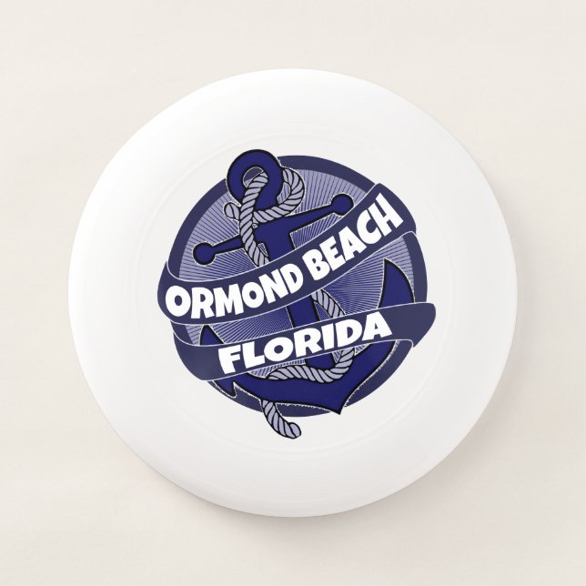 Ormond Beach Florida anchor swirl frisbee (Front)