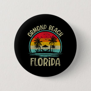 Ormond Beach Florida Palm Tree Family Summer Button