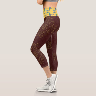 Ornament And Birds Zazzle_Growshop. Capri Leggings