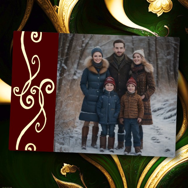 Ornament and Your Photo Foil Holiday Card (Creator Uploaded)