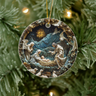Ornament Angelic Nativity with Starry Night